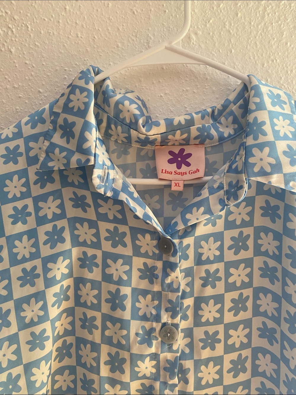 Lisa Says Gah Blue Printed Wide-Leg PJ’s - Picture 6 of 6